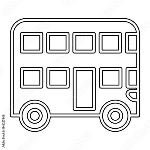 Double decker bus icon in line style