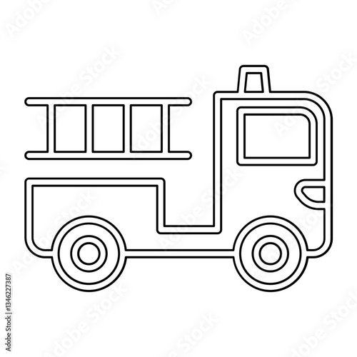 Fire engine icon in line style