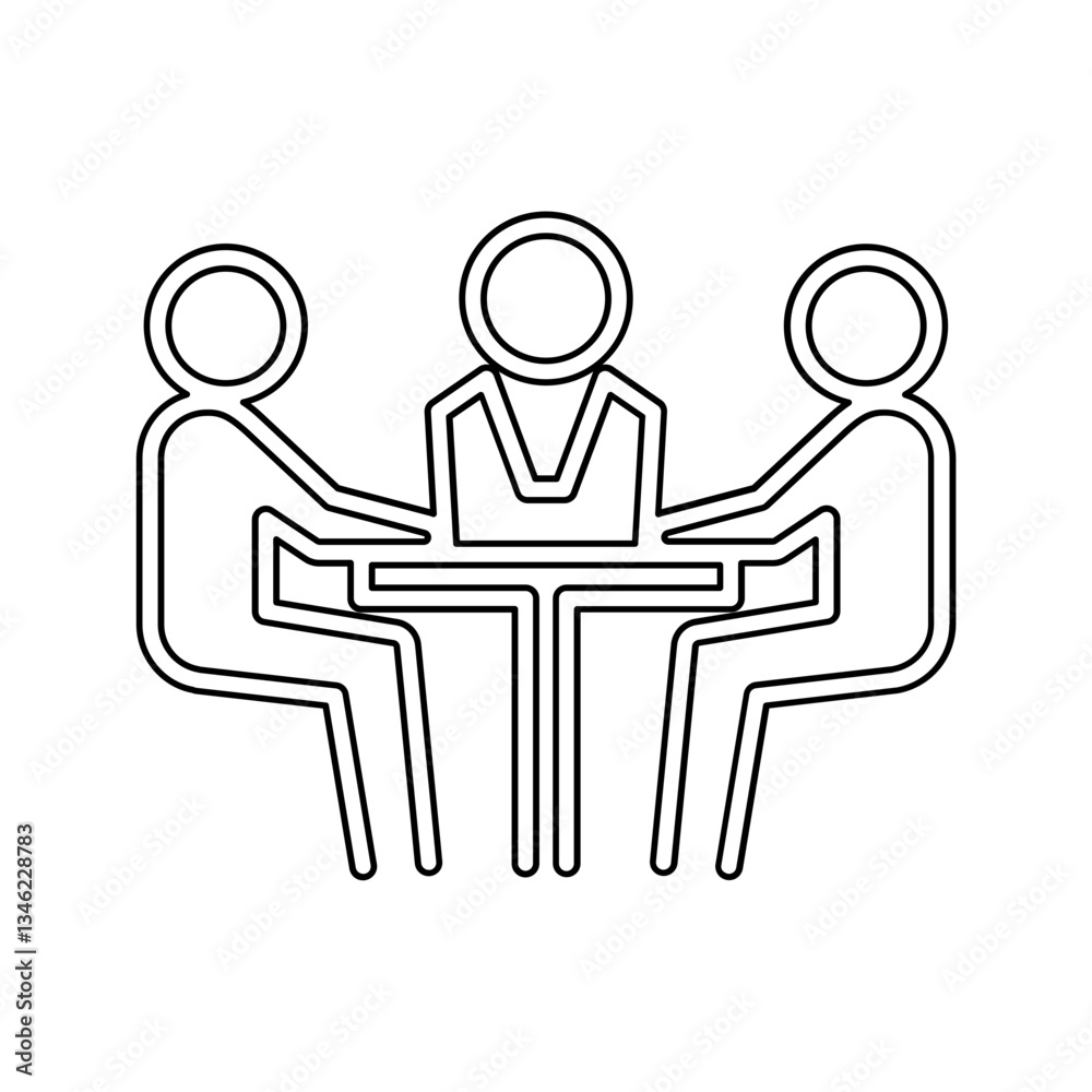Meeting icon in line style Meeting icon in line style