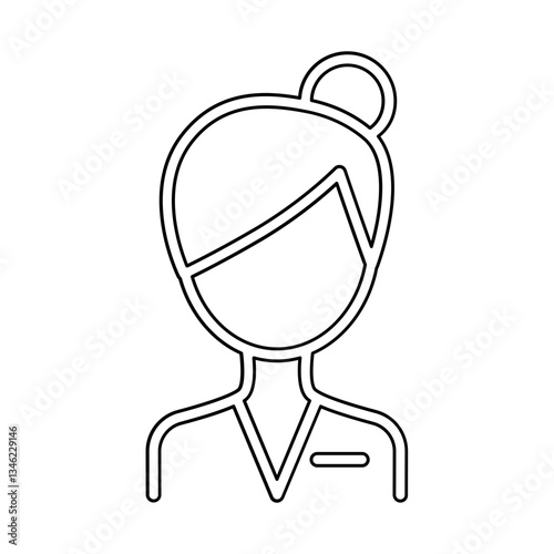 Flight attendant icon in line style