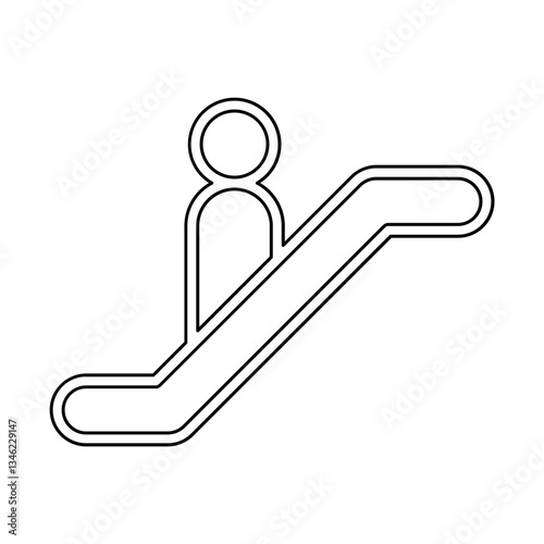 Escalator icon in line style