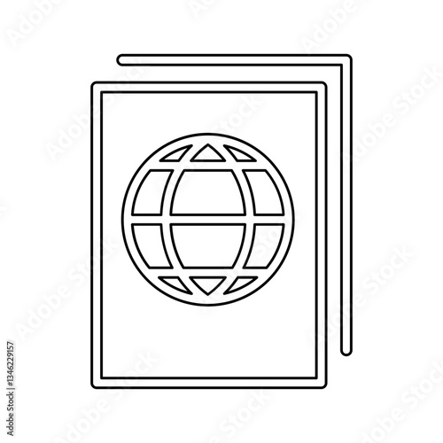 Passport icon in line style
