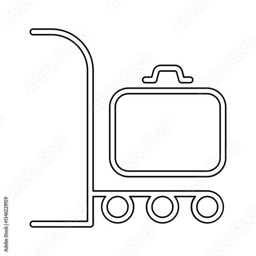 Luggage scanner icon in line style