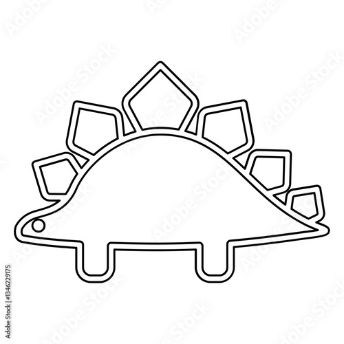 Stegosaurus icon in line style