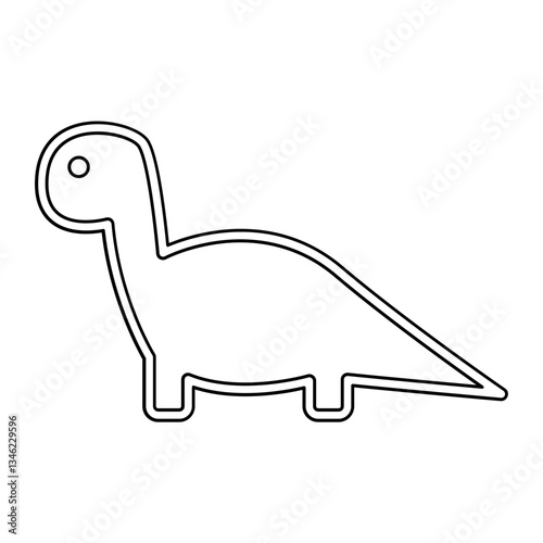 Brachiosaurus icon in line style