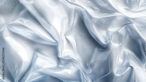 Crumpled Transparent Plastic Texture Background Abstract Art Wrinkled Flexible Material Overlay
