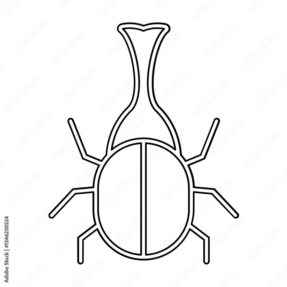 Beetle icon in line style