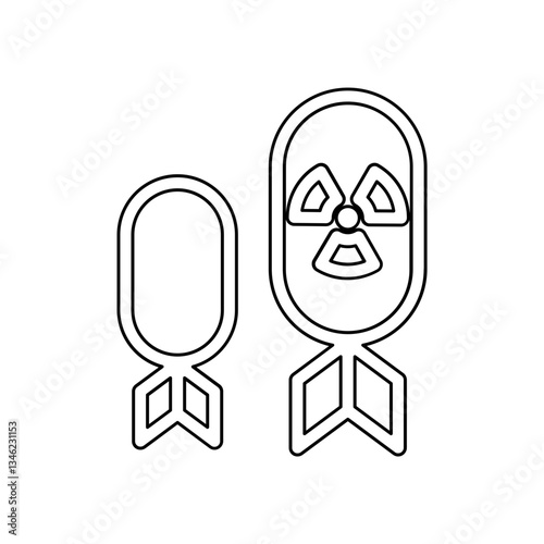 Nuclear bomb icon in line style