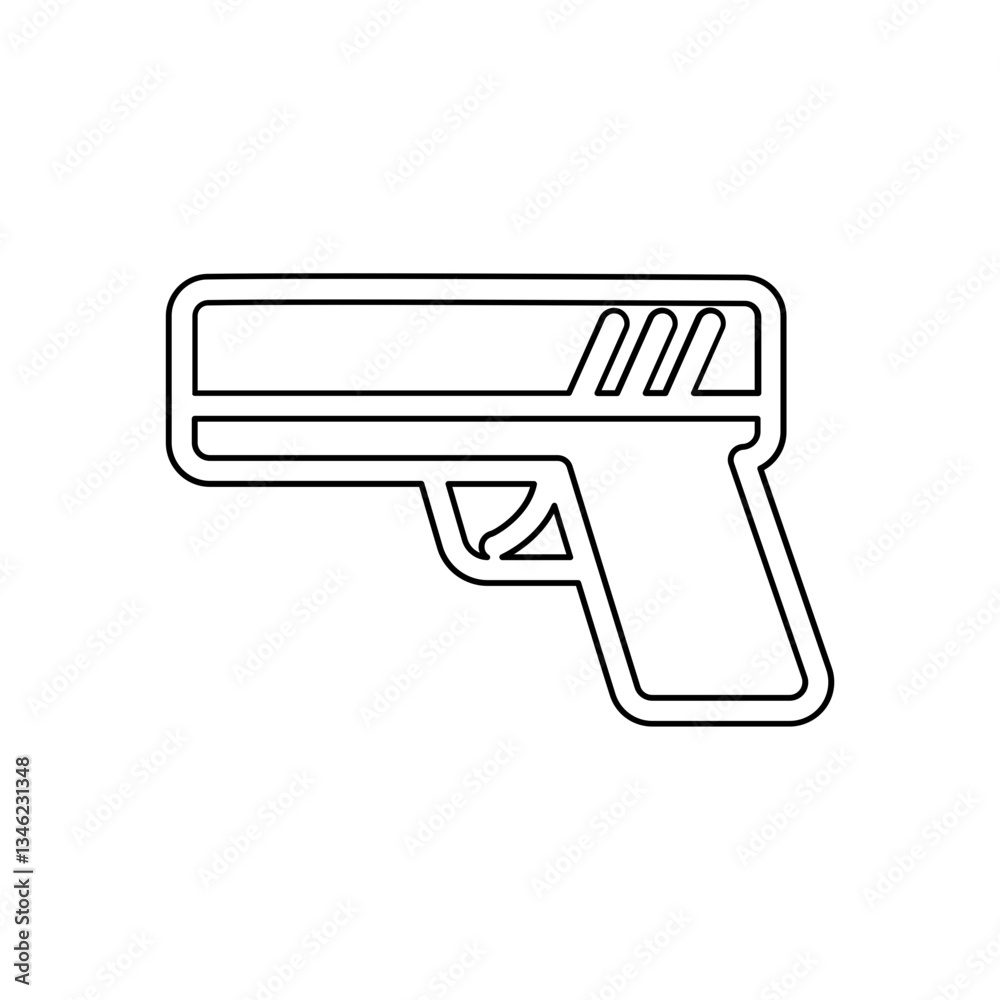 Pistol icon in line style Pistol icon in line style
