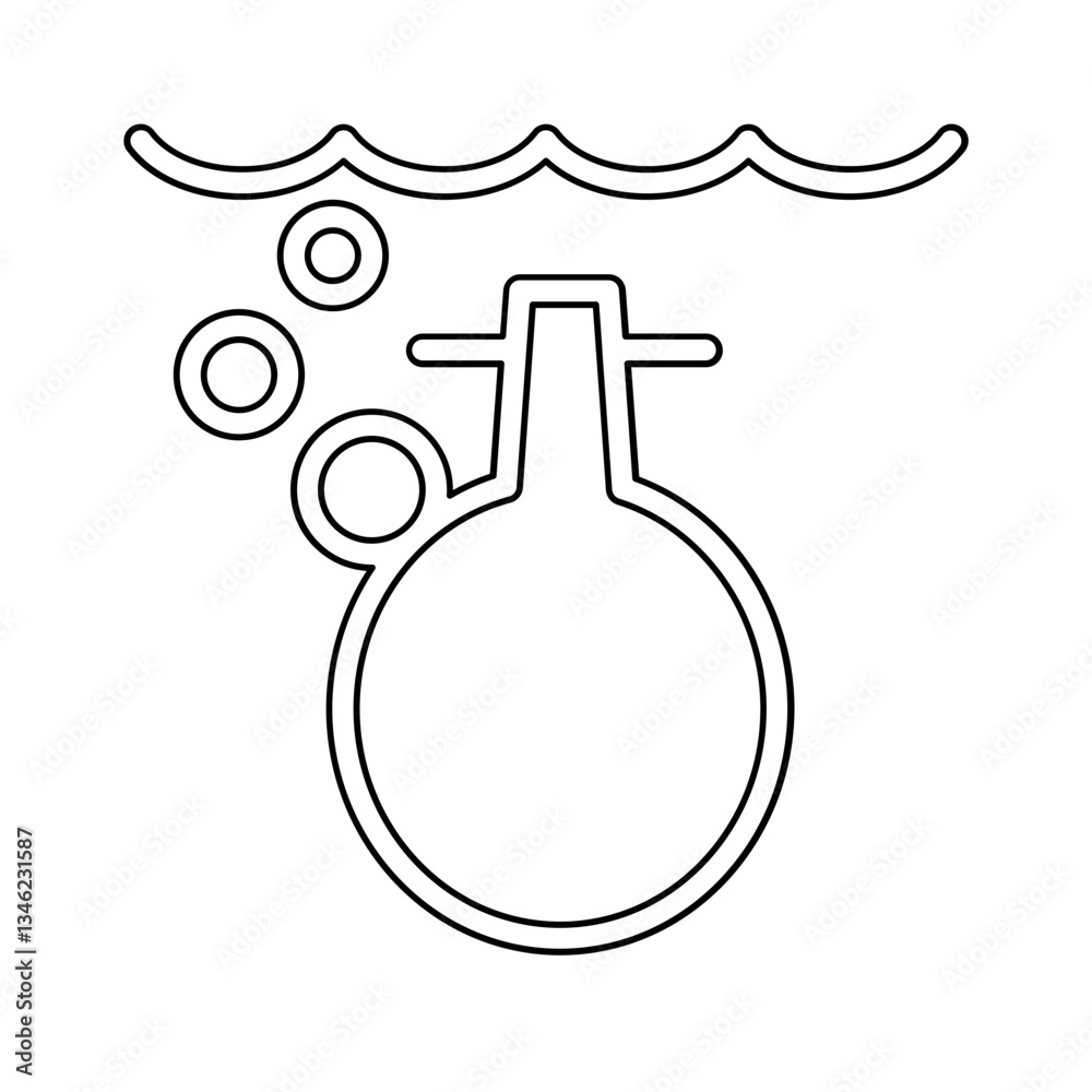 Submarine icon in line style Submarine icon in line style