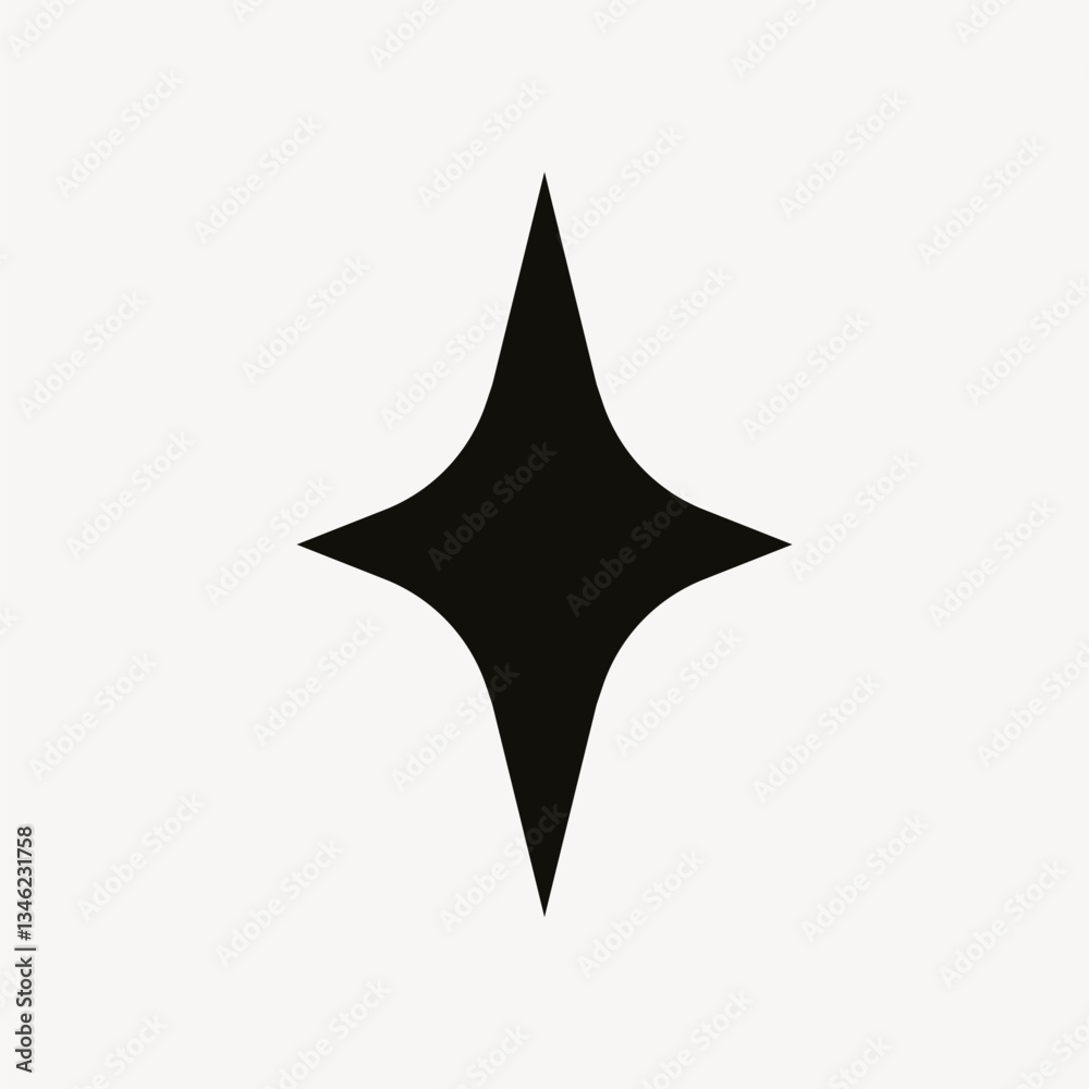 Sparkle shape, flat collage element vector Sparkle shape, flat collage element vector