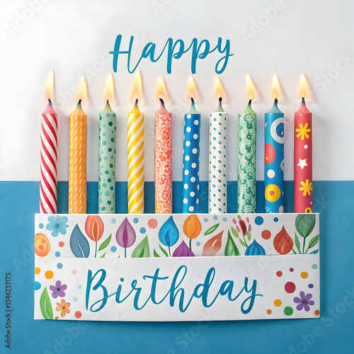 Happy birthday background in hand drawn style