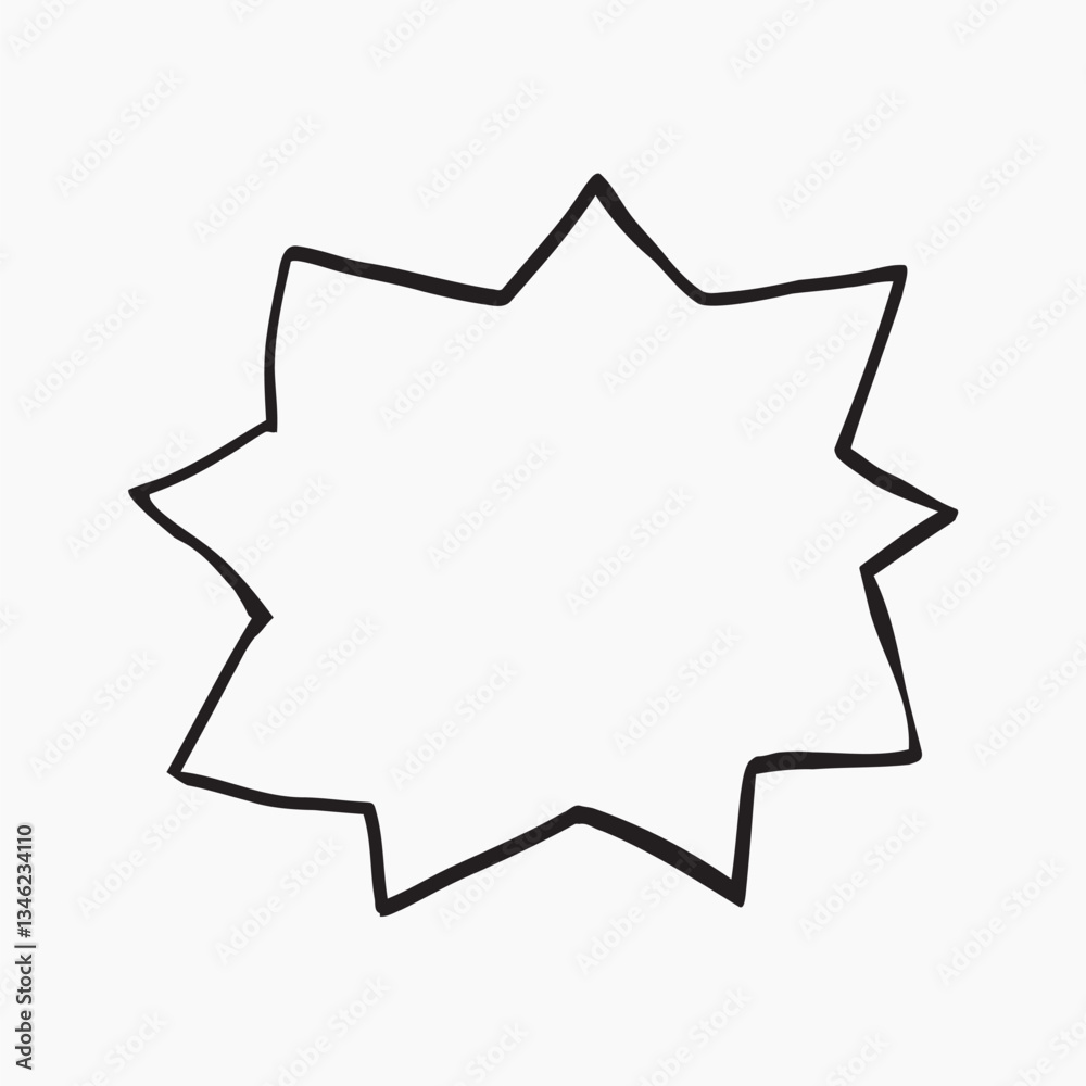 Abstract starburst speech bubble outline illustration vector Abstract starburst speech bubble outline illustration vector