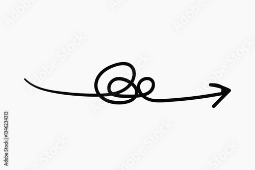 Complex path to straightforward direction illustration vector