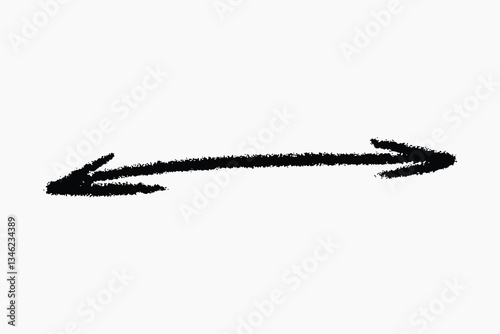 Hand-drawn double-ended arrow illustration vector