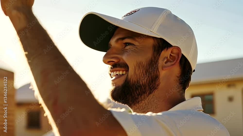 Close-up of a cricket team celebrating a wicket during a match