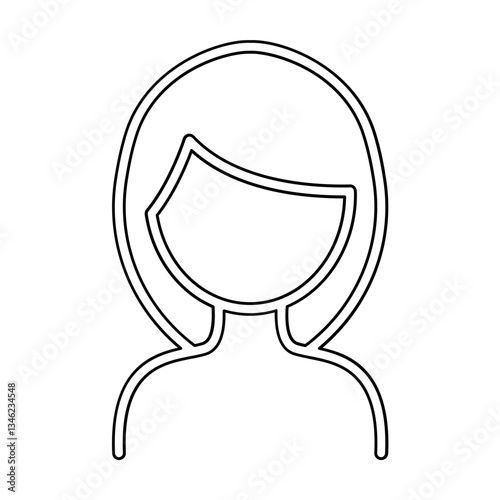 Long hair icon in line style