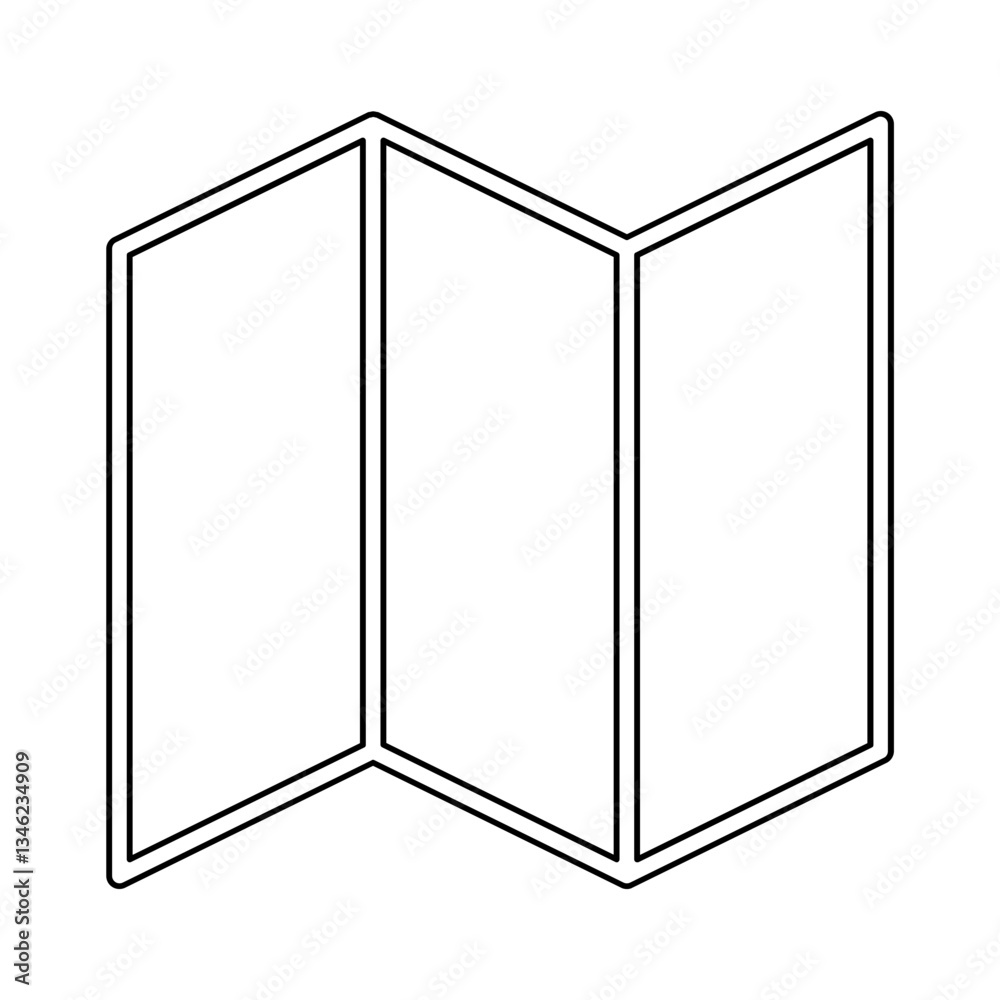 Leaflet icon in line style Leaflet icon in line style