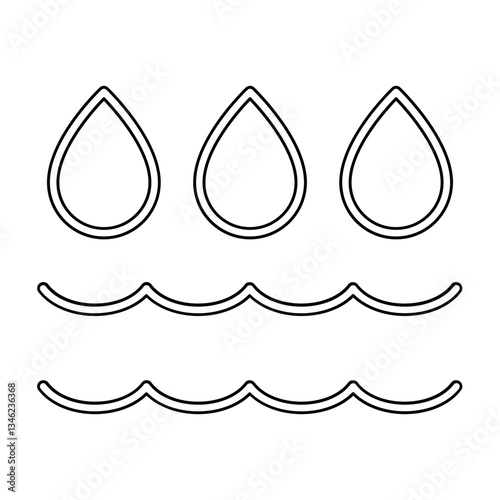 Water icon in line style