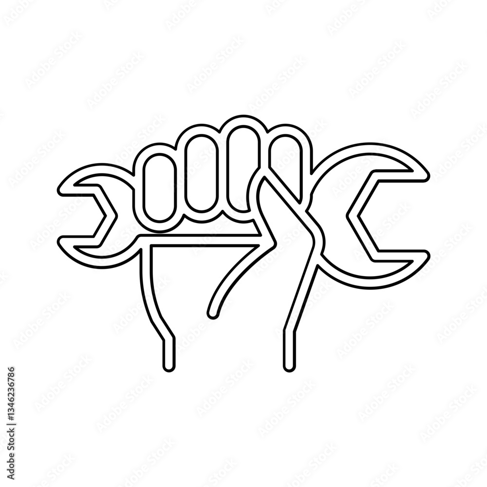 Wrench icon in line style Wrench icon in line style