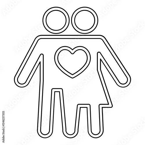 Couple icon in line style