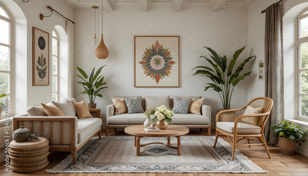 custom made wallpaper toronto digitalBohemian Style Living Room with Natural Decor and Cozy Atmosphere