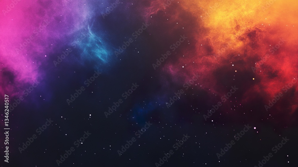 Fototapeta premium Cosmic Beauty: Vibrant Colorful Nebula in Dark Space, Enchanting Dreamlike Atmosphere, Celestial Wonder, Astronomical Phenomenon, Outer Space Galaxy, Starry Sky, Cosmic Cloud, Interstellar Dust, Stell
