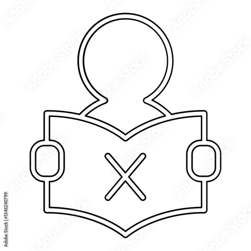 Pornographic book icon in line style