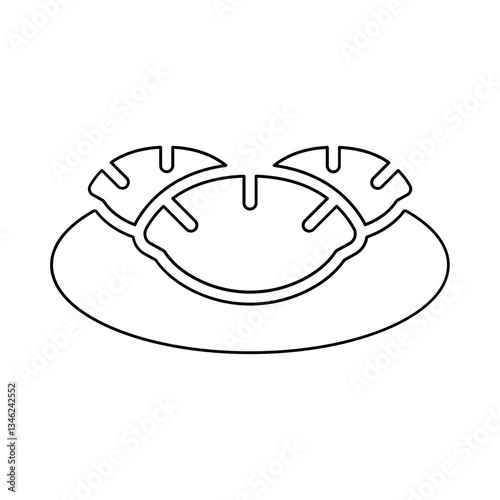 gyoza icon in line style