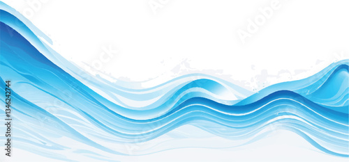 Creative Abstract Blue and White water ocean Motion Background with a Soft Gradient Curve and Text Space for Business and Marketing Graphics

