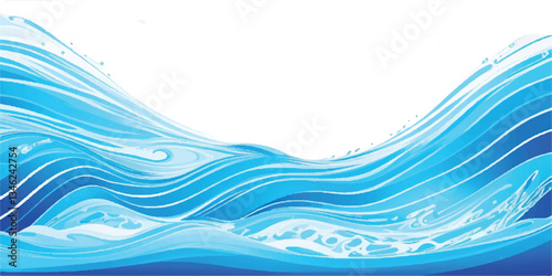 Versatile Blue and White water ocean Abstract Curve Background with a Trendy Gradient Wave Effect, Perfect for Posters, Digital Media, and Branding

