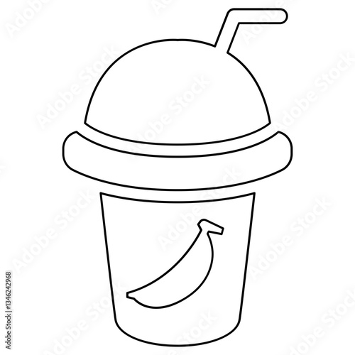 Banana smoothie icon in line style
