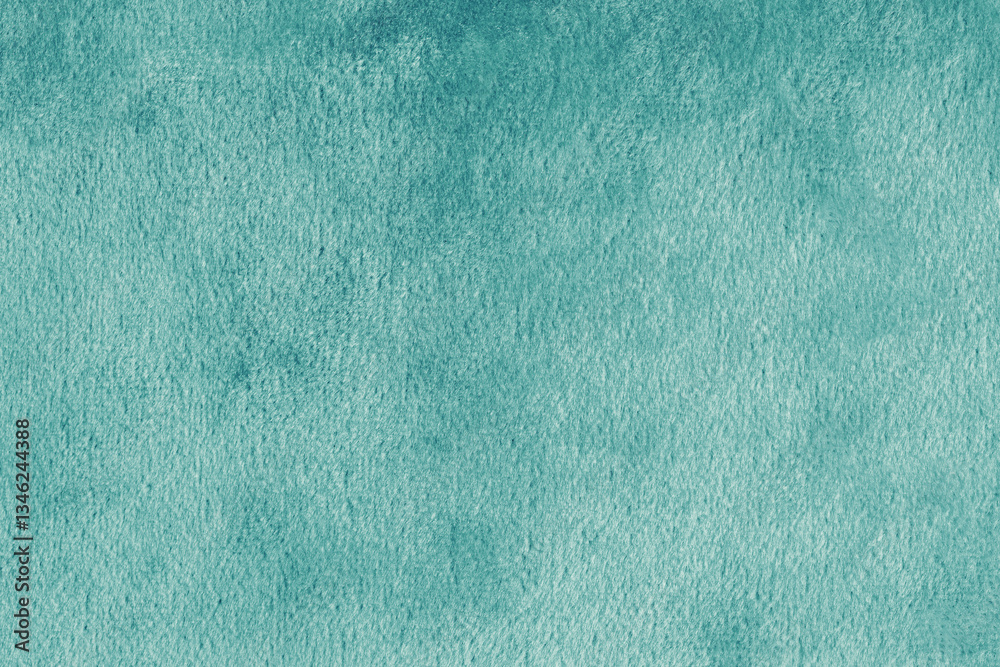 Obraz premium Faux fur, shiny silk velvet turquoise fabric or cloth macro, close up. Fluffy fabric texture of artificial fur textile material. Canvas background. Decorative velours fabric backdrop, wallpaper
