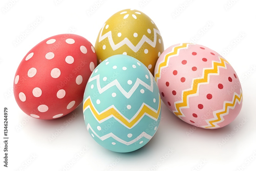 Perfect colorful handmade easter eggs isolated on a white. Colorful Easter Eggs with Polka Dots and Zigzag Patterns – Festive Spring Decor Perfect colorful handmade easter eggs isolated on a white. Colorful Easter Eggs with Polka Dots and Zigzag Patterns – Festive Spring Decor