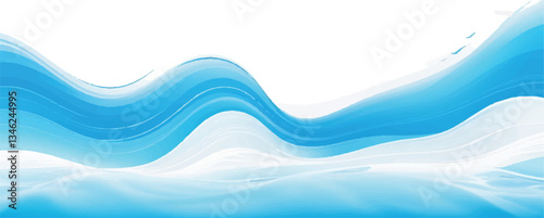 Minimalist Blue and White water ocean Abstract Wave Design with a Soft Gradient Curve, Perfect for Corporate Flyers, Presentations, and Websites
