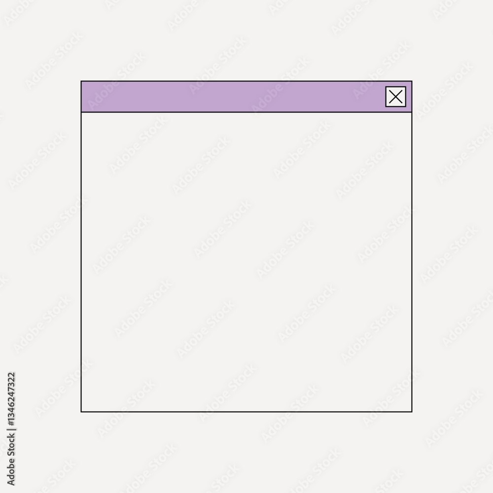 Purple pop-up window frame element vector Purple pop-up window frame element vector
