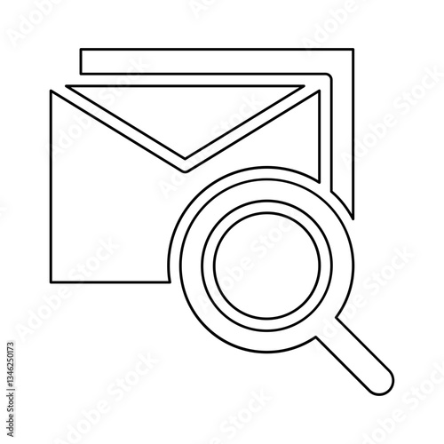 Email searching icon in line style