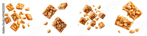 Variety of caramelized golden brown nutty candies toffees and crunchy brittle confections perfect for indulgent snacking or sharing as a premium homemade treat