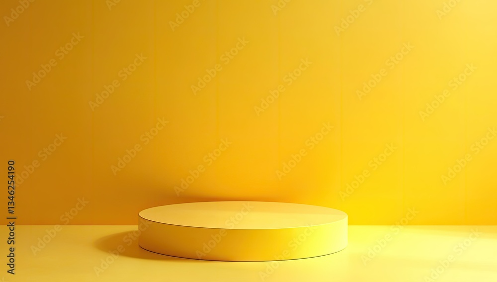 Simple yellow circular podium Simple yellow circular podium