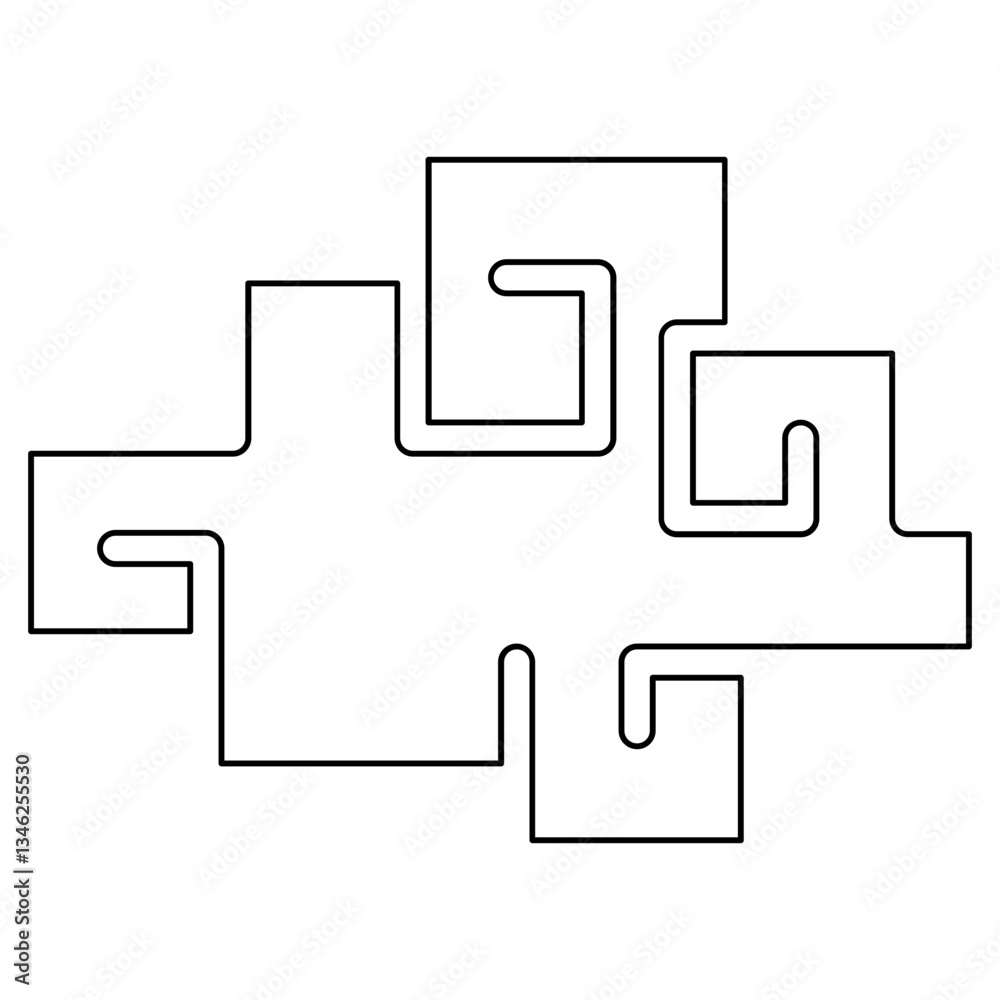 Chinese cloud icon in line style Chinese cloud icon in line style