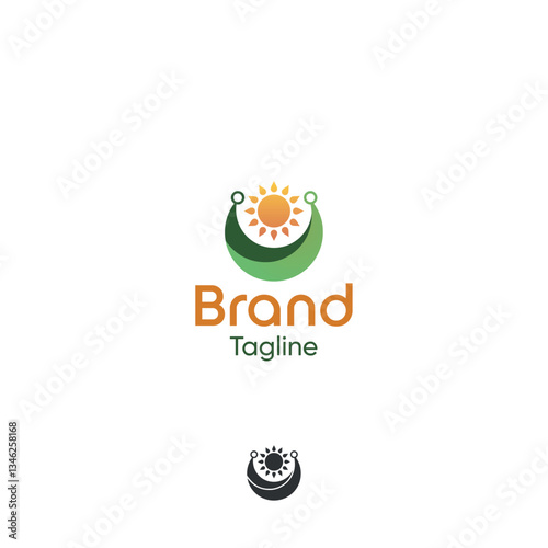 Hammock travel agency adventure vector logo