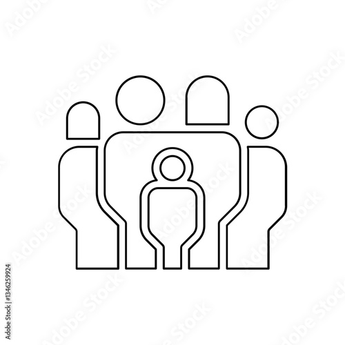 Family icon in line style