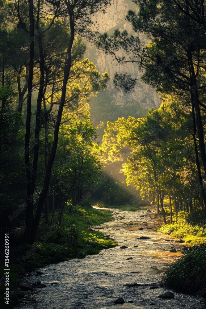 Naklejka premium Ecological Symphony: Nature's Music Composed by Elements, Creating Harmony in Every Sound and Scene.