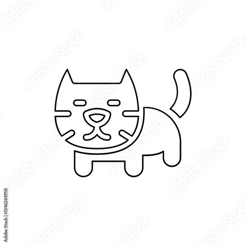 Cat icon in line style