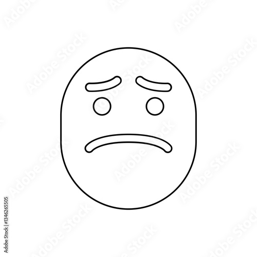 Unhappy icon in line style