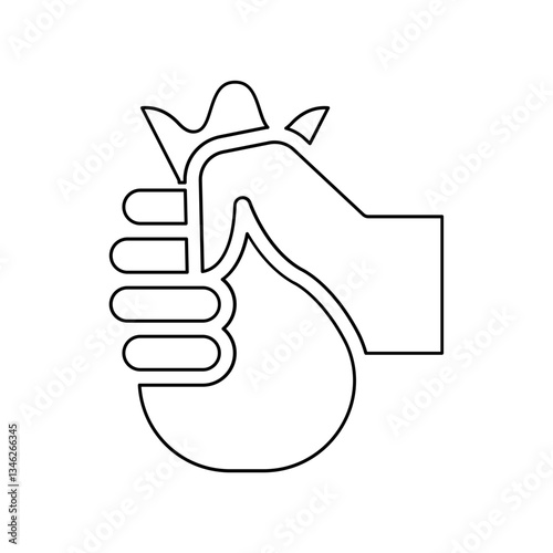 Herbal compress icon in line style