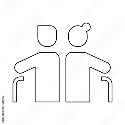 Grandparents icon in line style