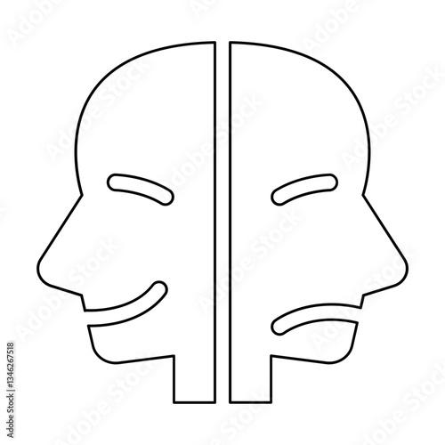 Drug addict icon in line style