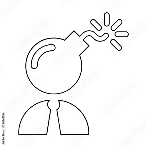 Stressful icon in line style