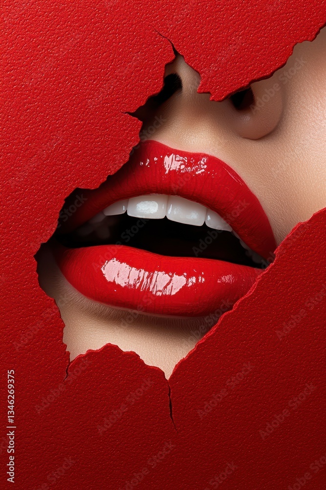 Close-up beautiful lips banner